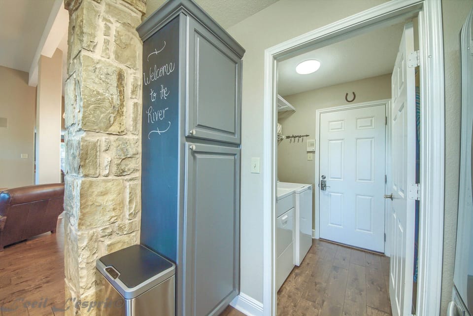 Laundry off kitchen.