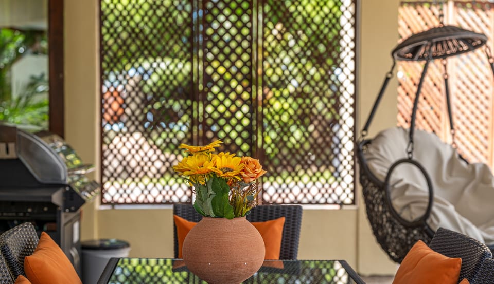 Outdoor Dining Area with BBQ Grill