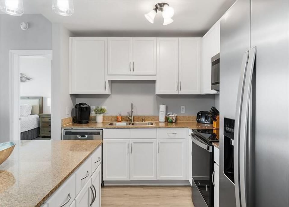 Fully stocked kitchen