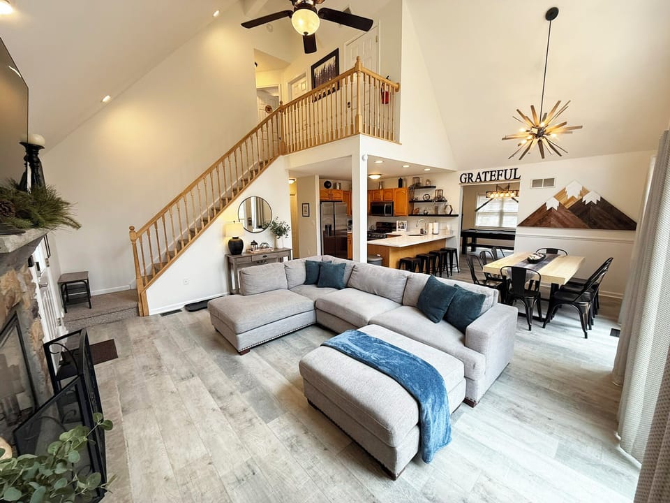 Cozy Cove offers four bedrooms, with two located upstairs.