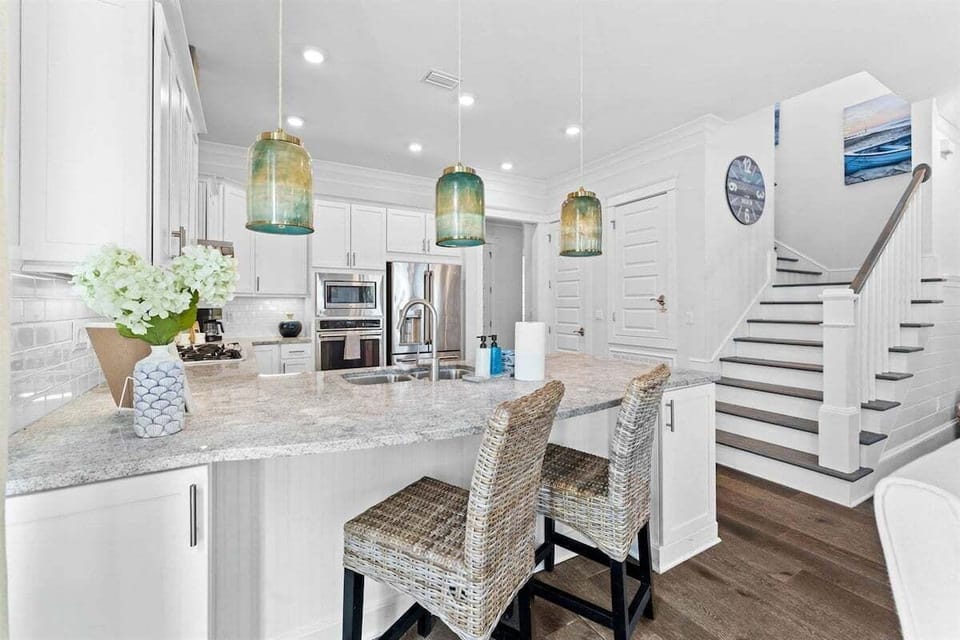 Each property comes with a starter pack of paper towels, toilet paper, dish and laundry soap!