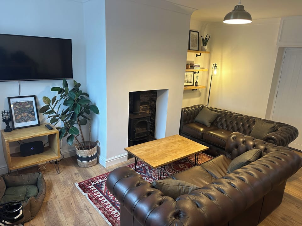 Living room with smart TV