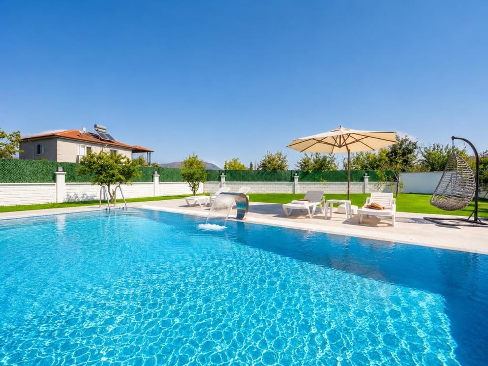 Private pool, terrace, and garden