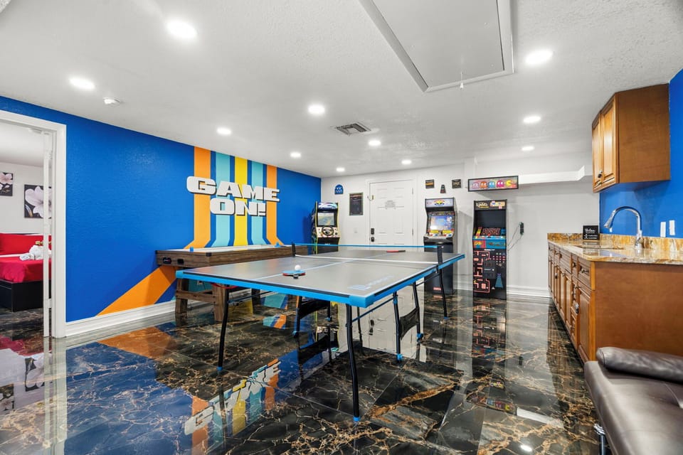 Duke it out in the game room!