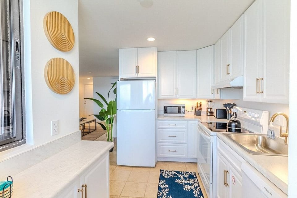 Open-concept kitchen ideal for breezy cooking.