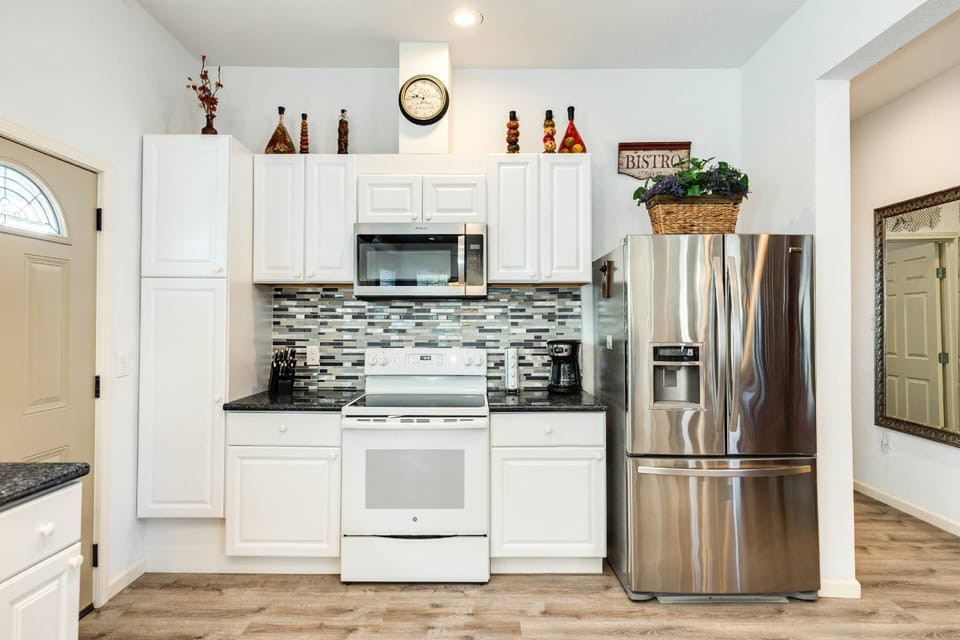 Fully stocked kitchen with modern appliances