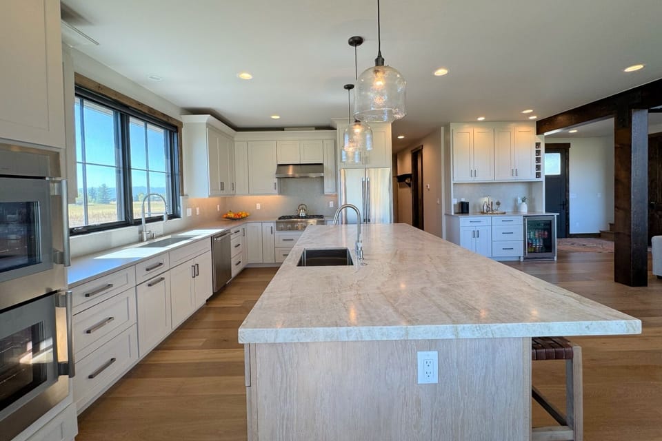 From the Thermador appliances to the wide array of cookware, this kitchen has everything you'll need to whip up meals for the whole group.