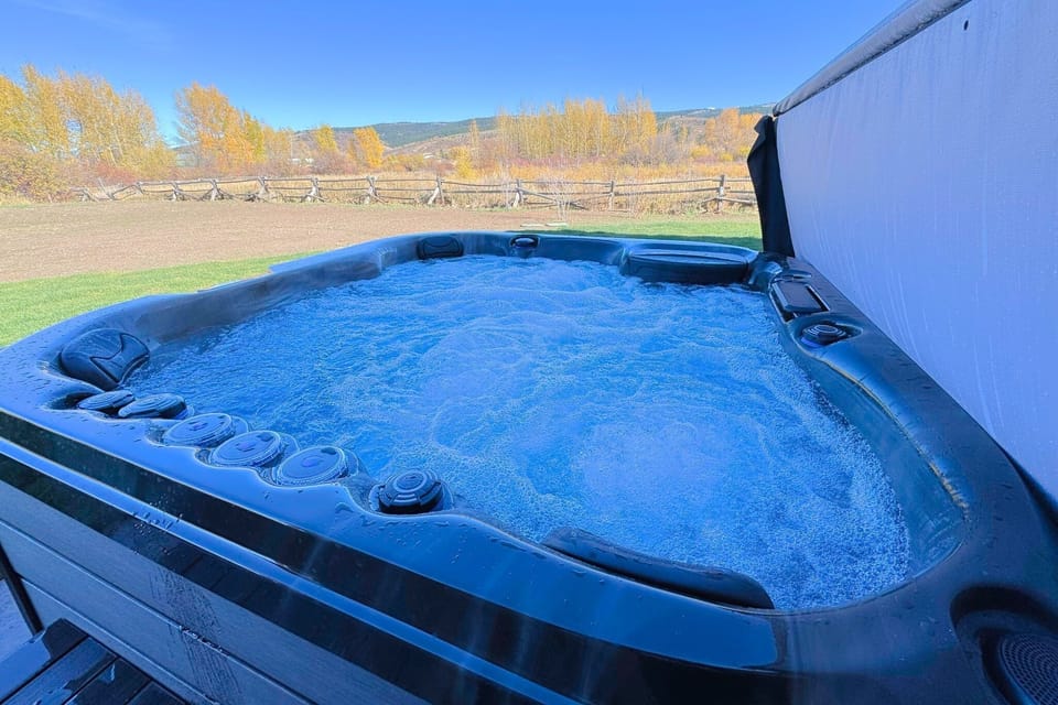 Soak your cares away in the private hot tub — it is the perfect way to relax during your time here.