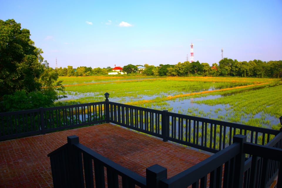 huge balcony with view on ricefield