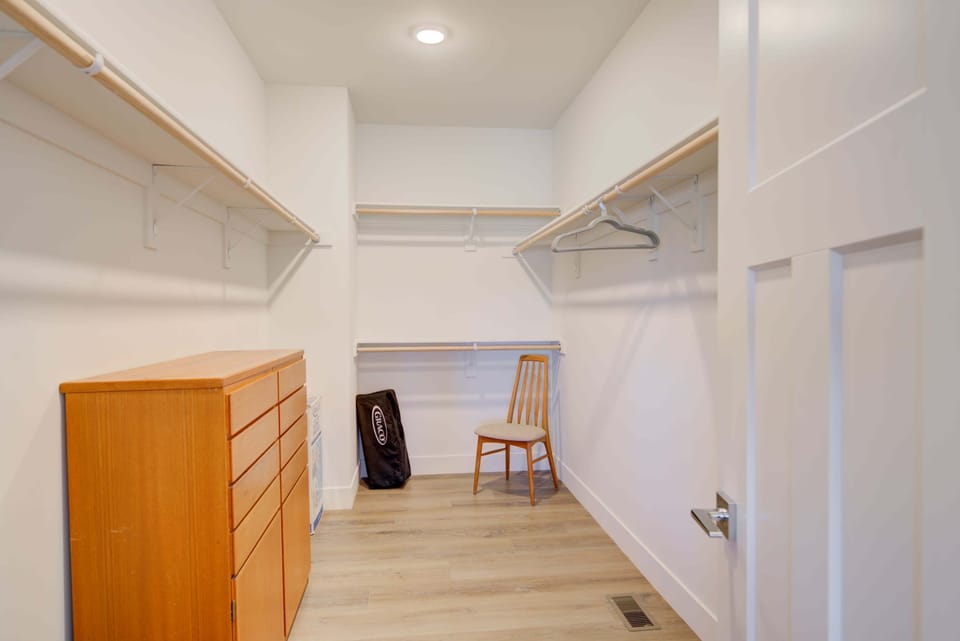 Closet: Plenty of storage space in the walk-in closet for all your belongings.