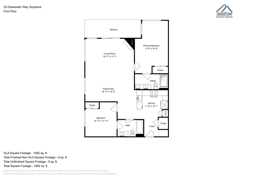 Study the detailed floor plan showing your spacious two-bedroom layout with open living areas, full kitchen, and private balcony.