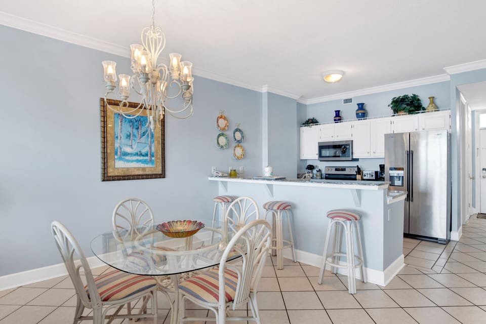 Dining table with seating for four