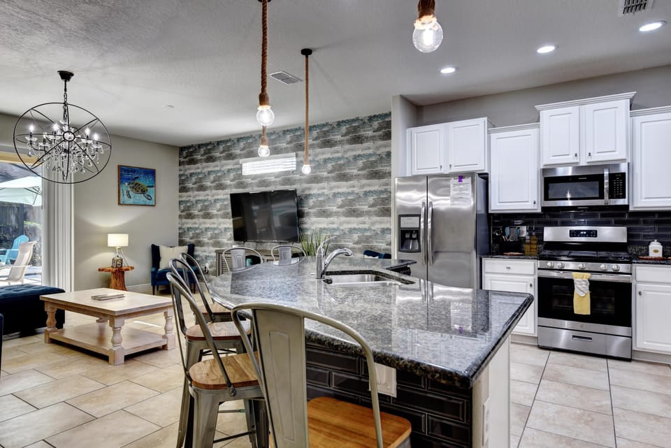 KITCHEN:  Side-by-Side Refrigerator, Microwave, Stove and Dishwasher