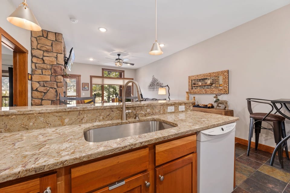F7 Luxury Kitchen W/ Living Room View