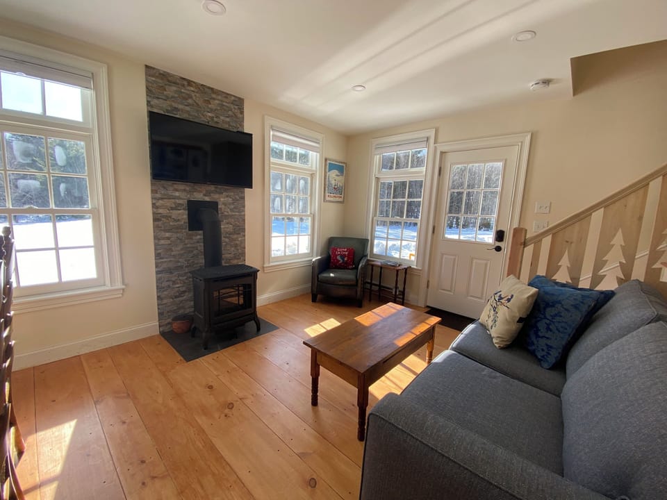 Living room with propane stove