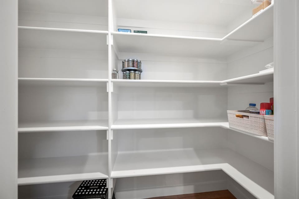 There's a large pantry for you to store all your groceries.