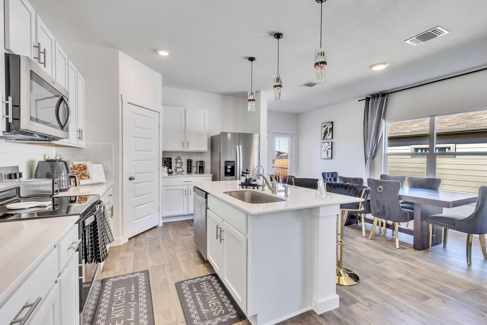 Open dining/kitchen area