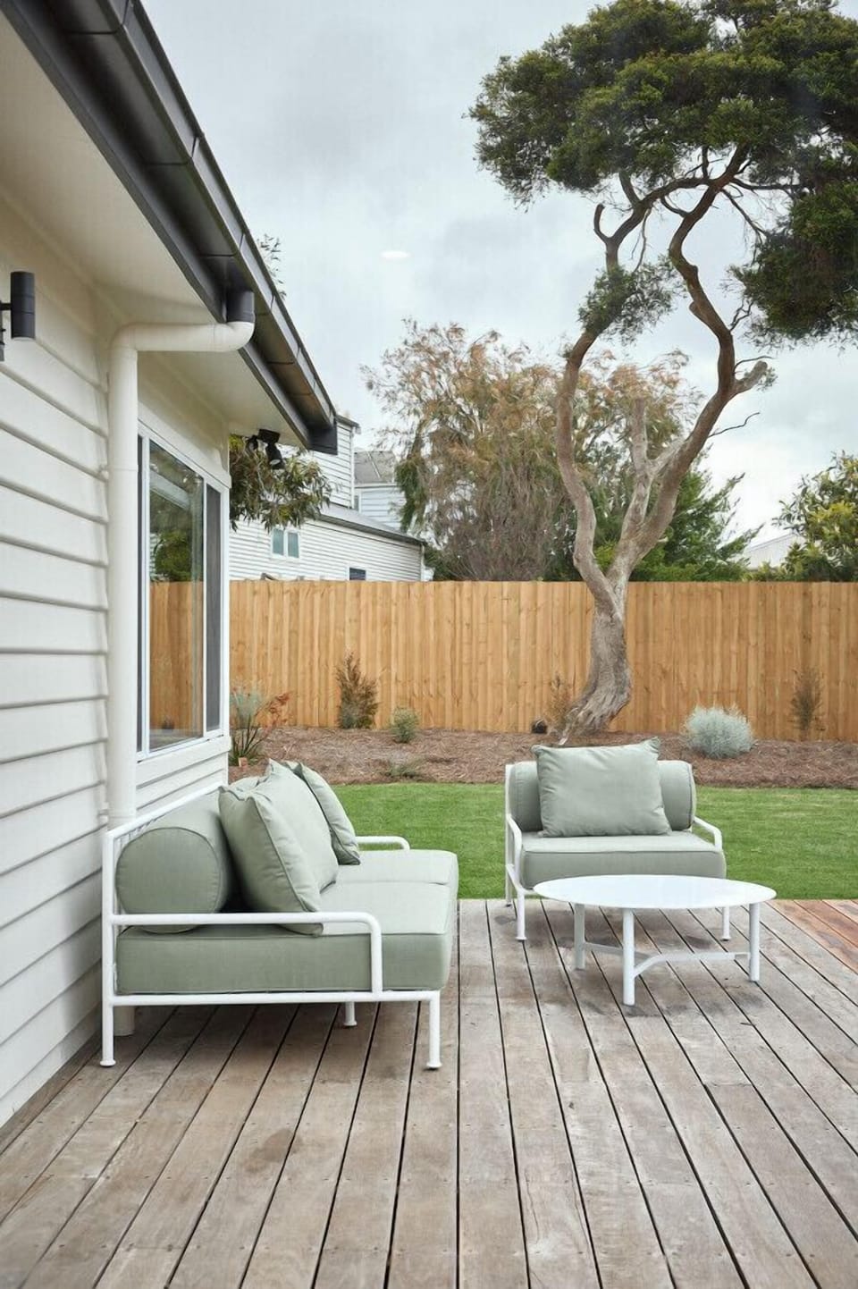 Back deck with comfy seating