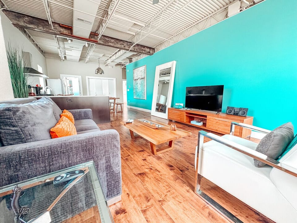 Living room with flat screen TV