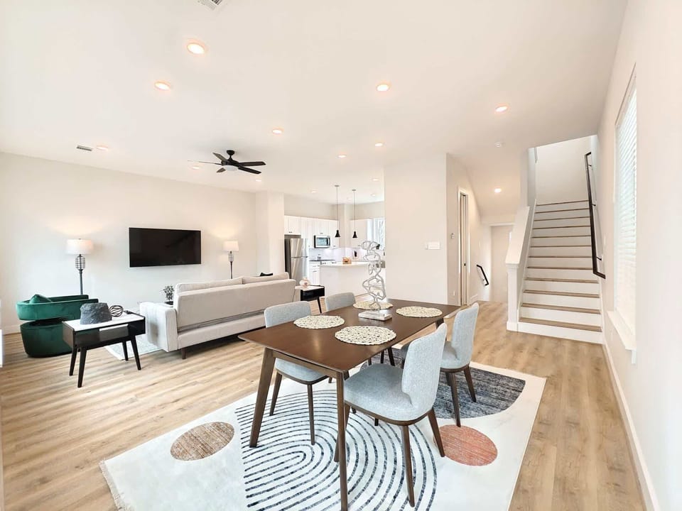 Dine in style together at the dining table, with seating for 4
