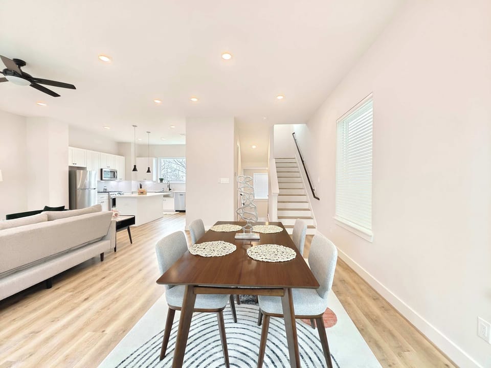 Dine in style together at the dining table, with seating for 4