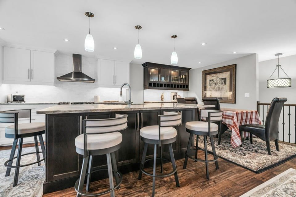 Open Concept Kitchen, Dining Area & Living Area on Upper Level