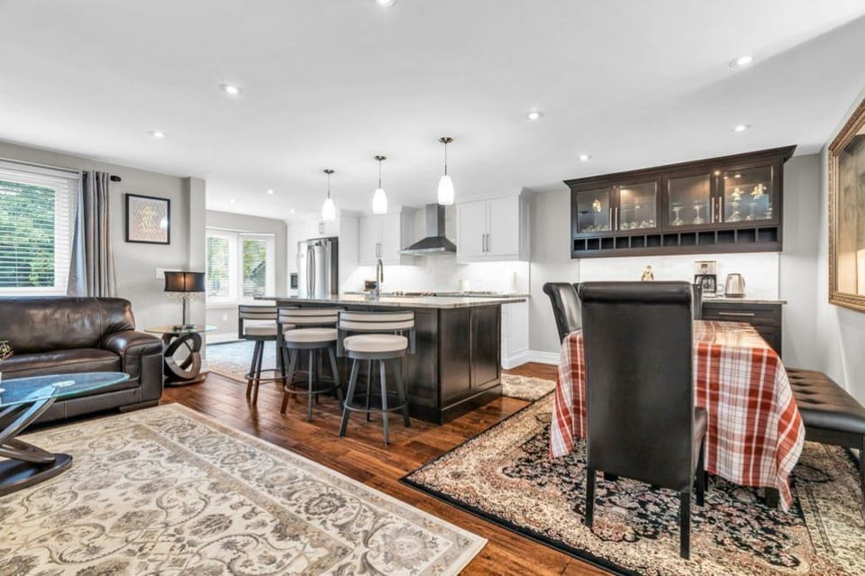 Open Concept Kitchen, Dining Area & Living Area on Upper Level
