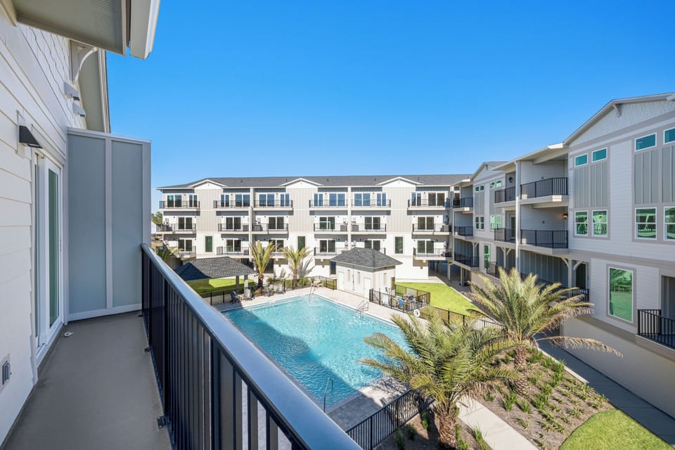 Balcony facing pool Second Level