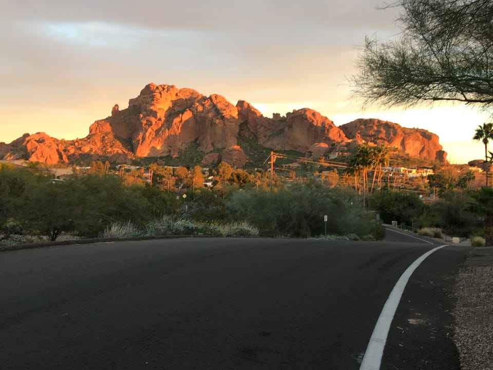 Camelback Mountain from street, front of house 