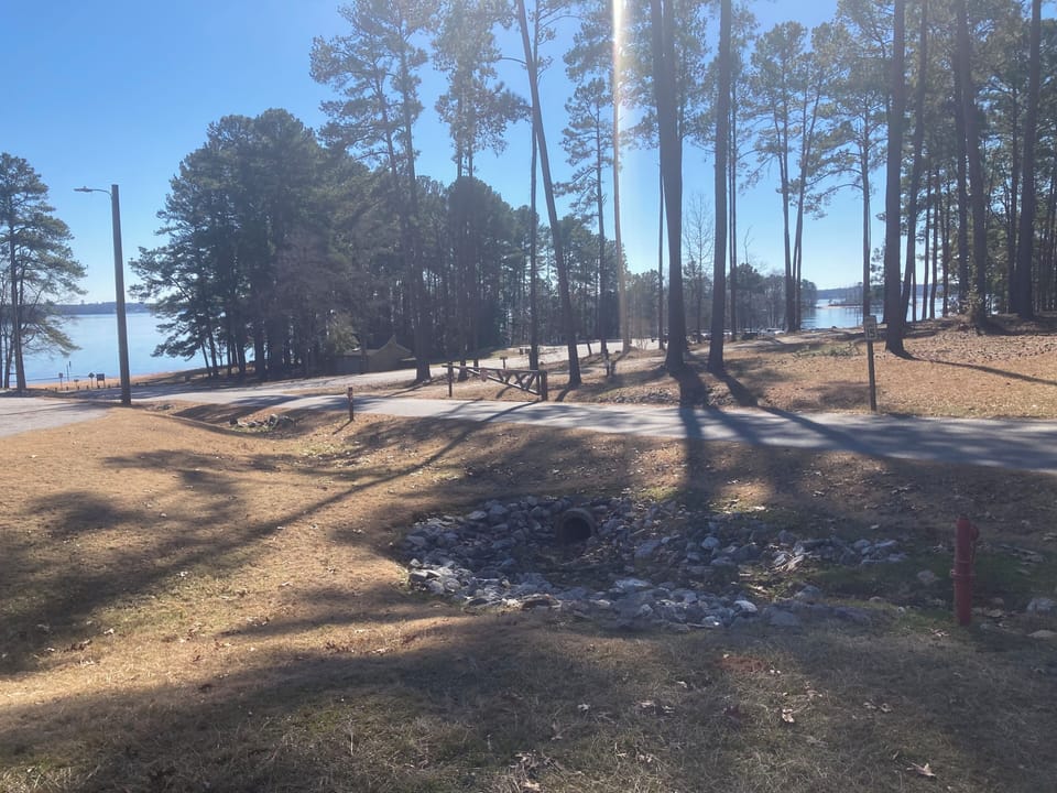 Entrance to beach area and 3 lane boat landing at Broyles Landing & Recreation