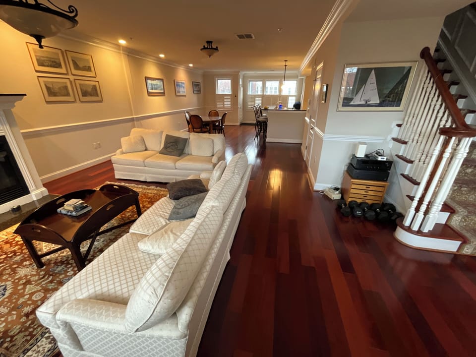 Living room showing staircase