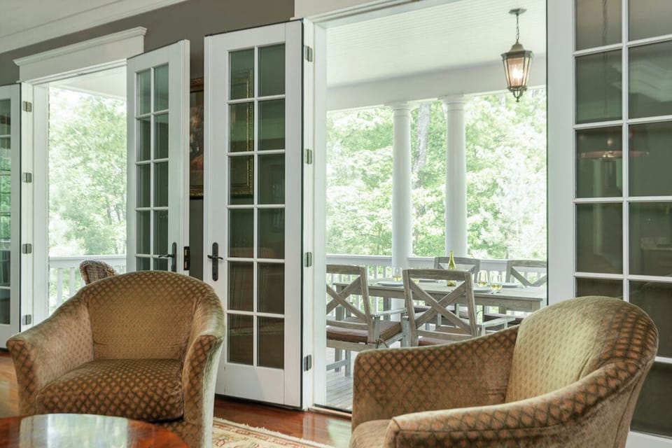 Covered porch just off the kitchen area