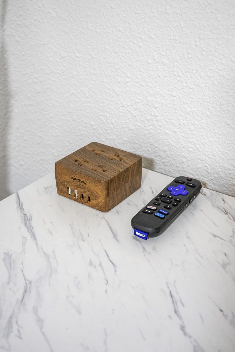 Bedroom #2 - outlet charger with USB-C & USB-A ports for all your charging needs