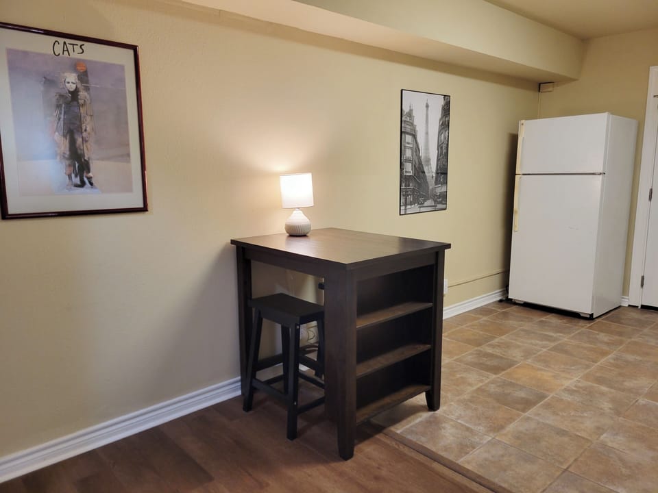 Even more places to gather downstairs.