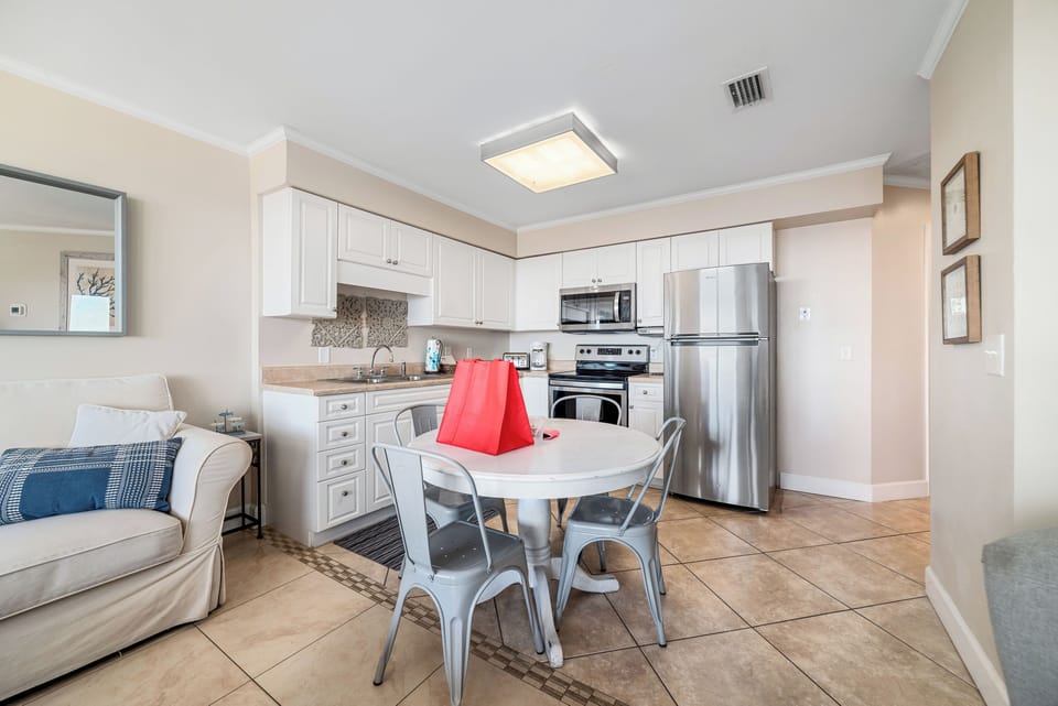 Dining area and kitchen