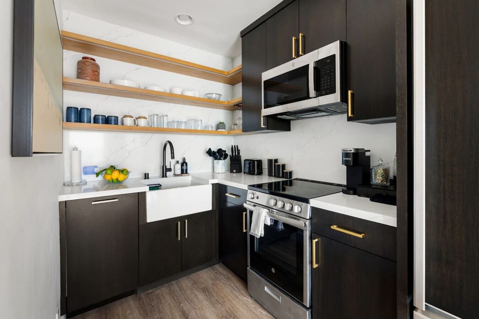 Fully stocked kitchen with all the essentials for a seamless cooking experience.