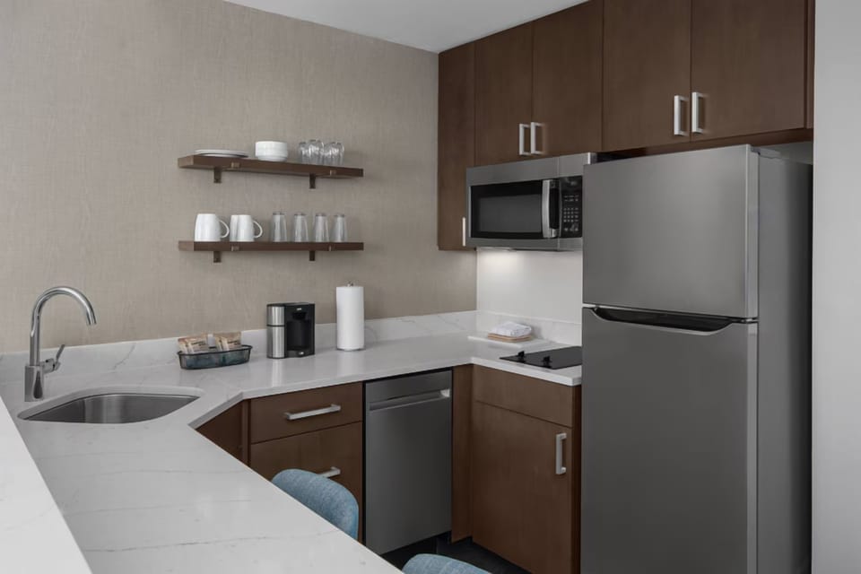 Prepare quick meals with modern appliances and generous counter space.
