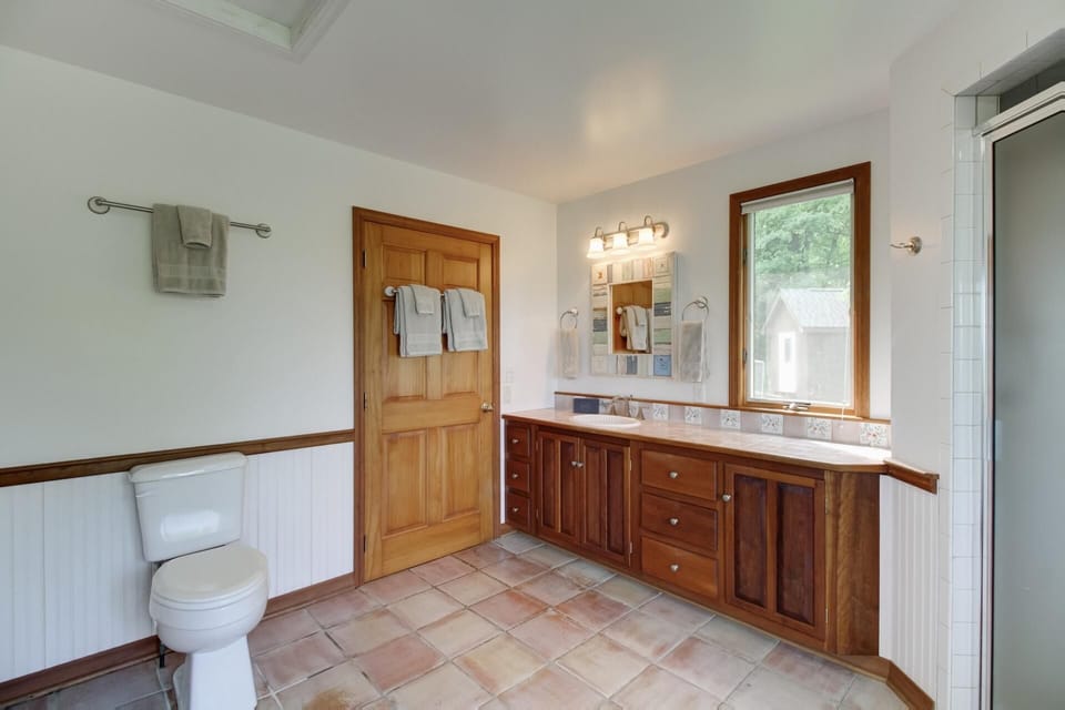 Large primary bathroom with shower and soaking tub