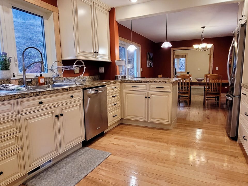 Open living and dining area