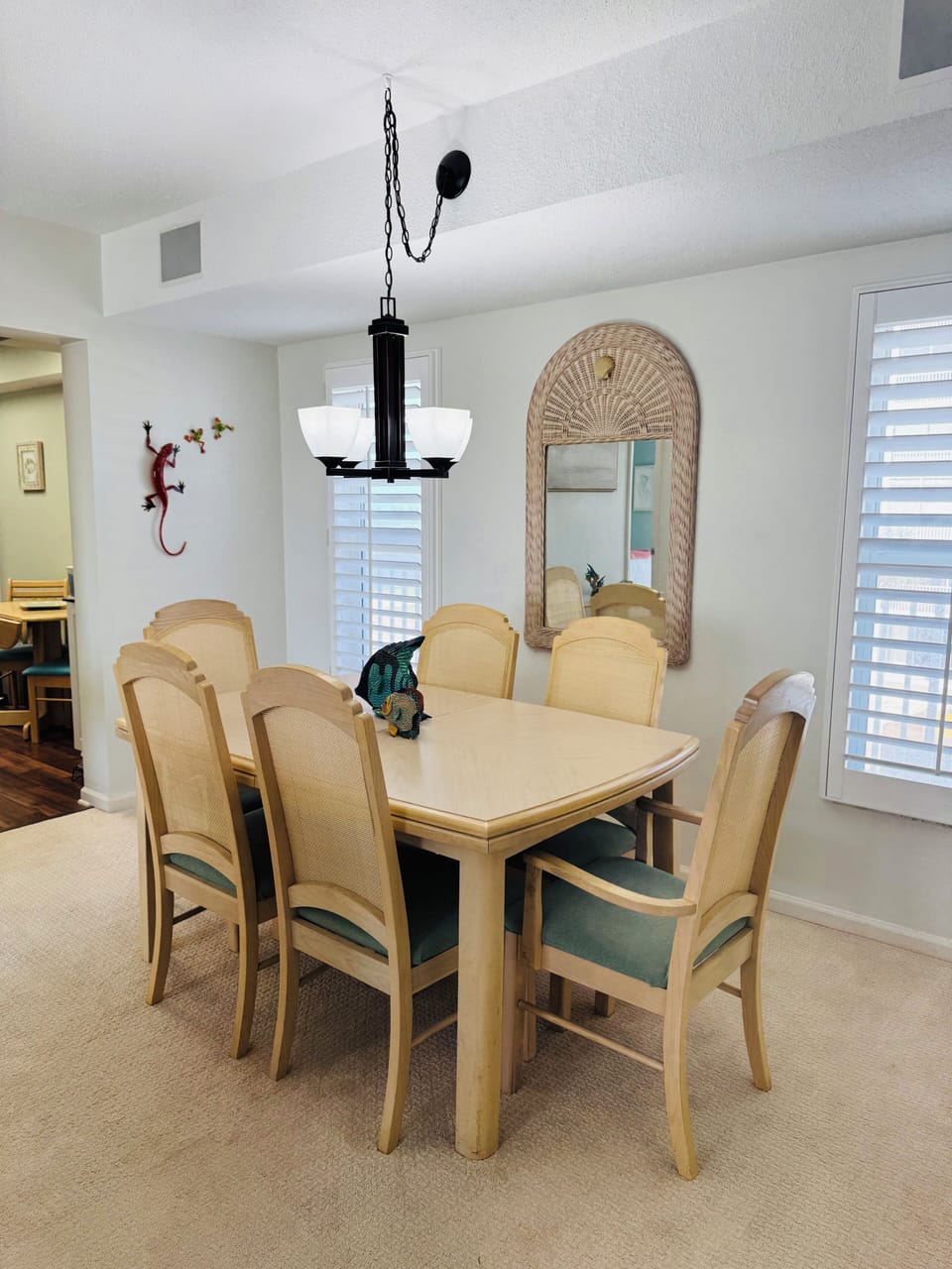 Dining space is open to living area and right off the kitchen.