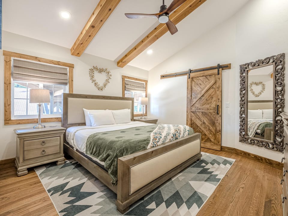 This serene bedroom provides the perfect space for peaceful nights and lazy mornings.