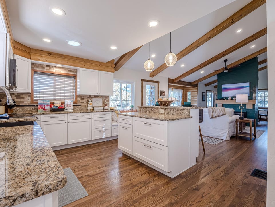 A spacious, fully equipped kitchen awaits, making meal prep a delight and every dish a masterpiece.