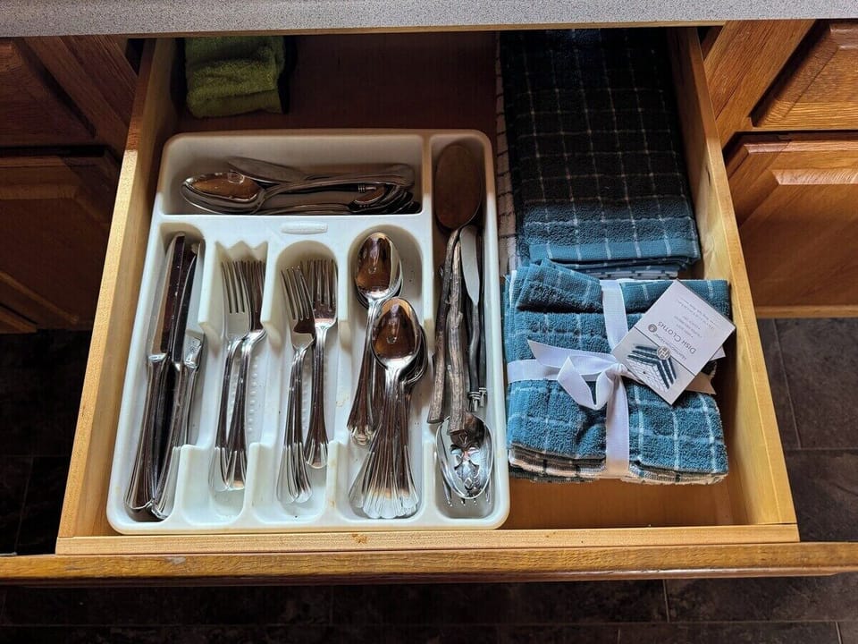 Plenty of serve ware and dishware to feed a group.