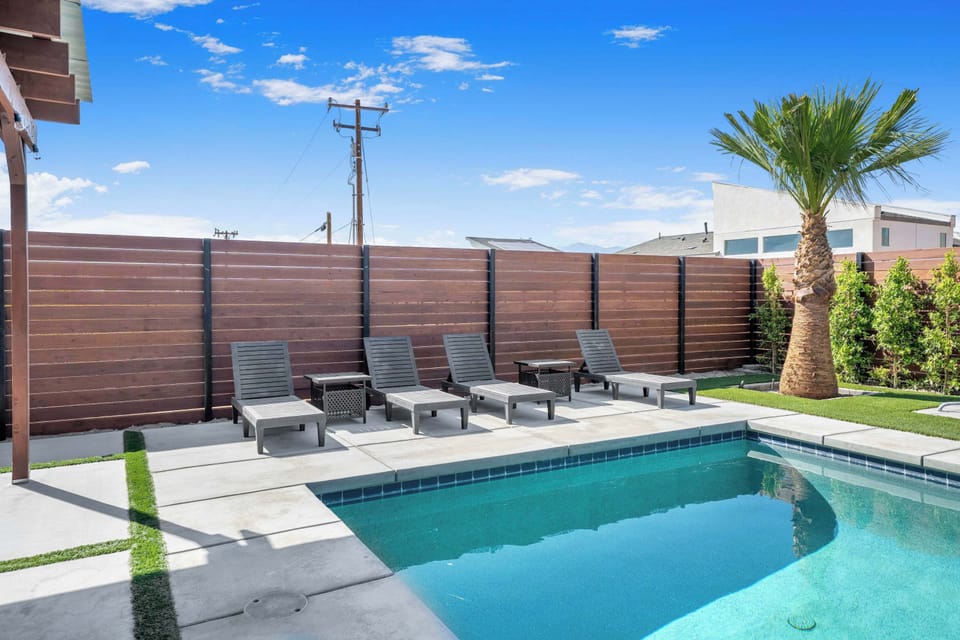 Soak up some sun in the stunning backyard