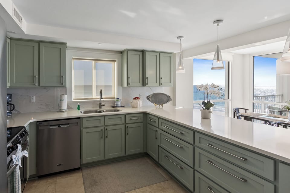 Kitchen with Beach View.