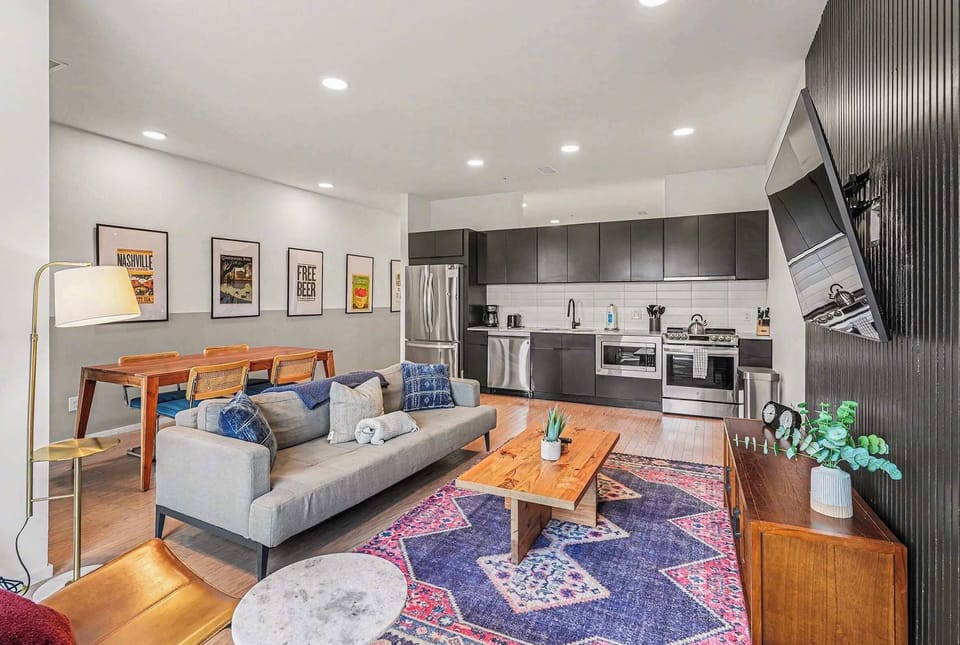 Curl up on the full sleeper sofa & stream your favorites on the smart TV