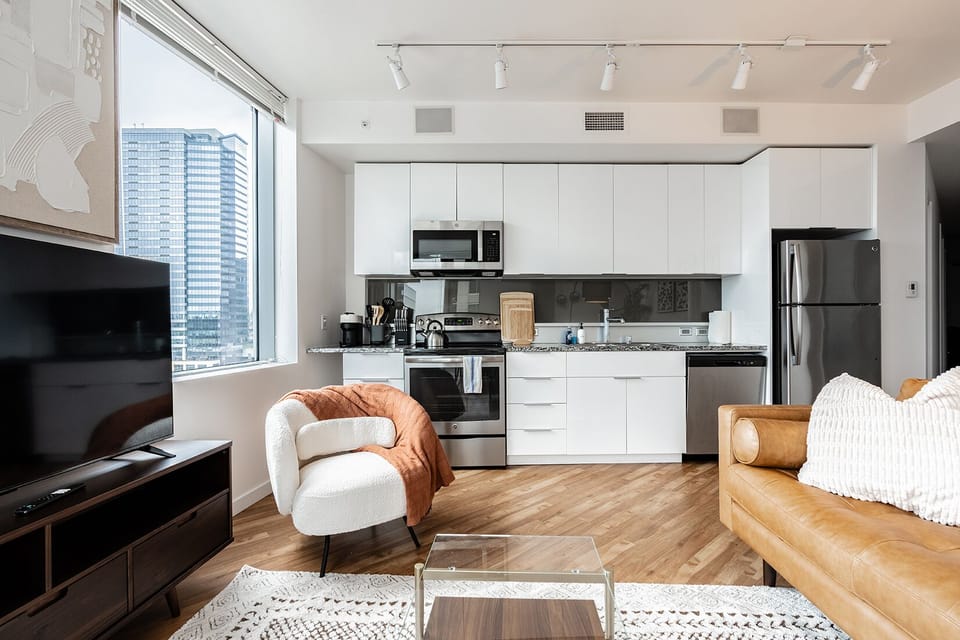 Kitchen and living room