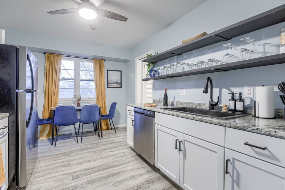 Spacious kitchen with dining area beside
