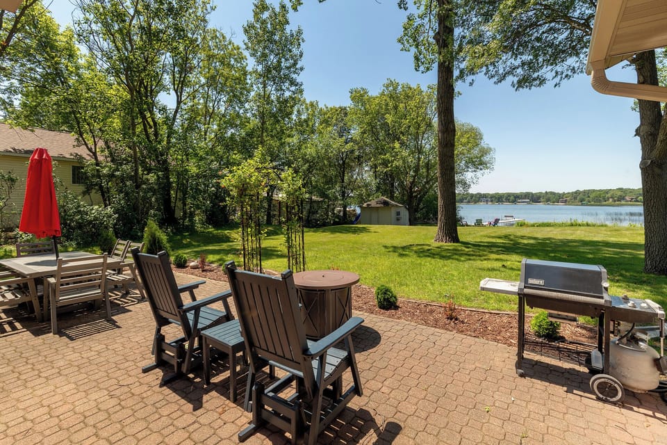 Peaceful view from the lakeside patio 