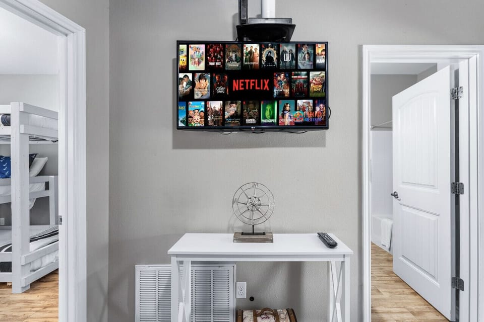 Unwind in the cozy upstairs space with a smart TV.